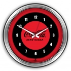 16" Chrome Steel Neon Clock with Custom Color Lens