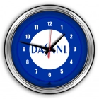 16" Chrome Steel Neon Clock with Custom Color Lens