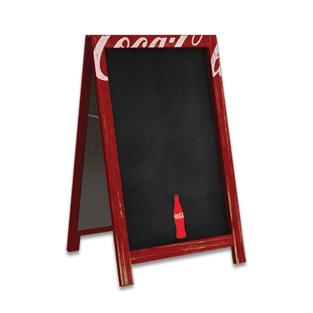 Rustic Coca-Cola Chalkboard A-Frame w/Contour Bottle Graphic